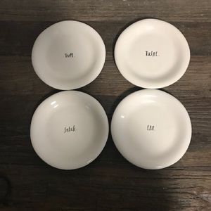 Rae Dunn Yum Snack Taste Eat Round Plates